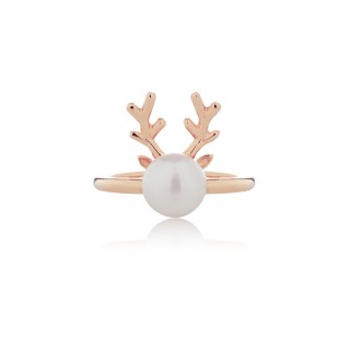 Pearly Reindeer / Ring (Gold & Rose Gold Plating)